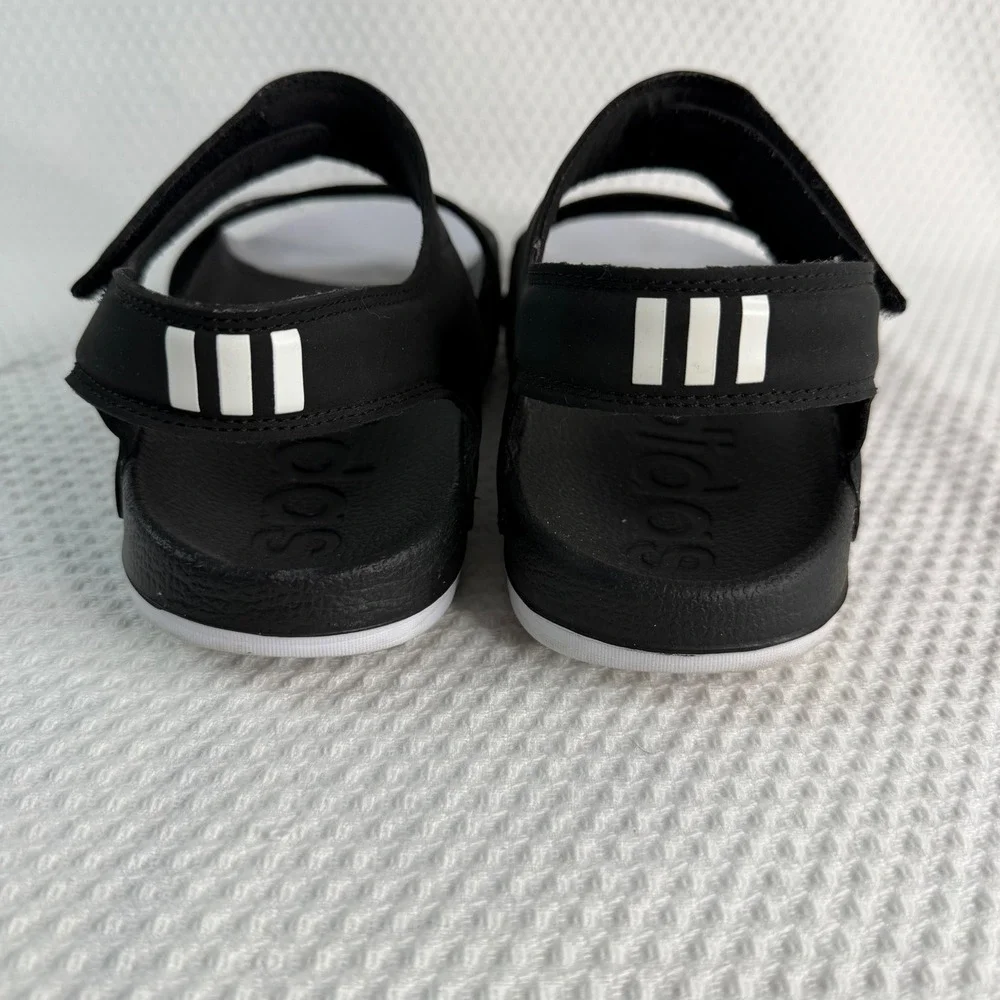 Adidas Adilette Sandals Black White Adjustable Strap Slides Mens 7 Womens 8